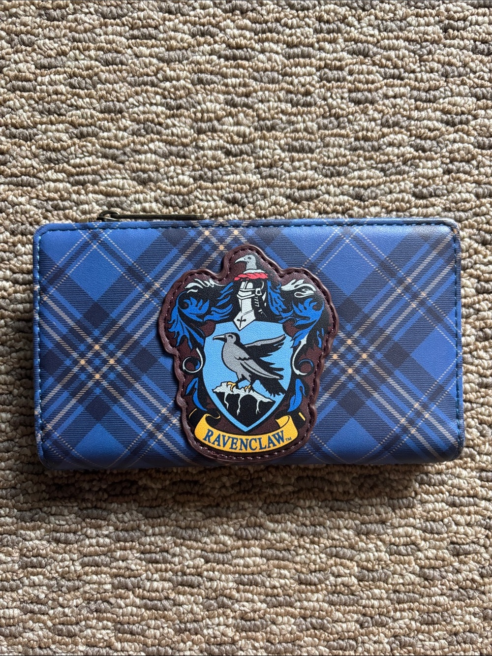 Loungefly Ravenclaw Crest Blue Plaid Zip-Around Wallet